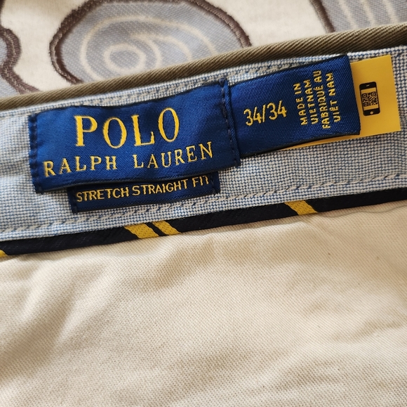 SOLD!!$115 Polo Ralph Lauren Chino Pants Mens 34x34 Green Khaki Stretch Straight - Picture 7 of 10